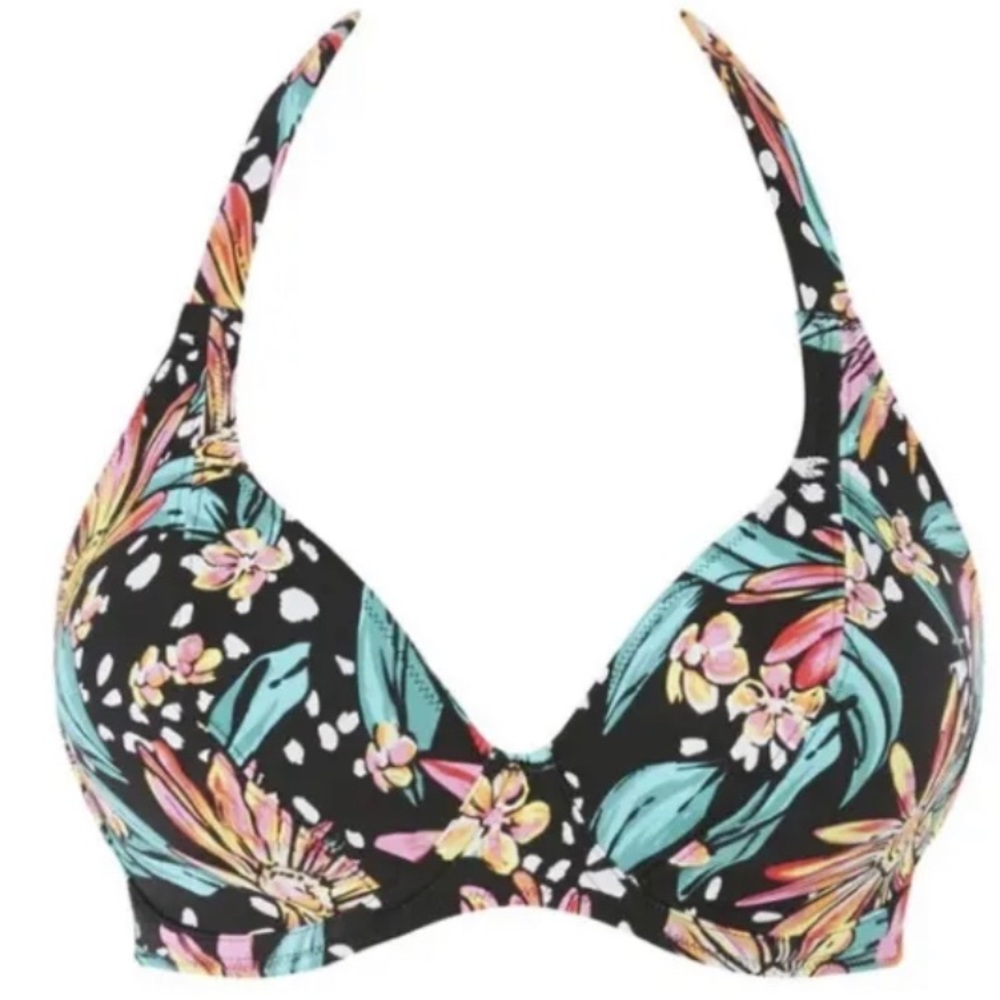 Freya Wild Daisy Halterneck Bikini Top Size 38 DD and small bottom Swimwear